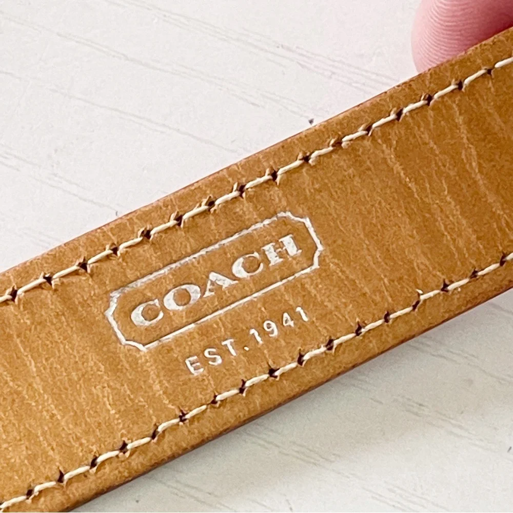 Coach red monogram fabric and leather snap button bracelet - Picture 8 of 10